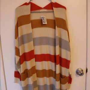 Long sleeve color block cardigan